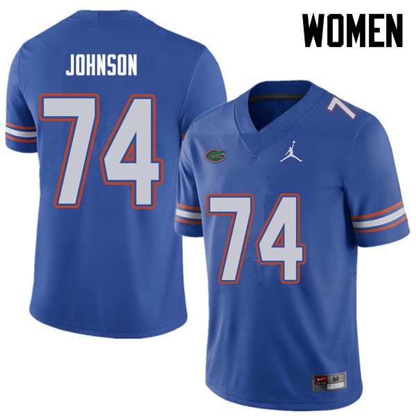 Jordan Brand Women #74 Fred Johnson Florida Gators College Football Jerseys Royal
